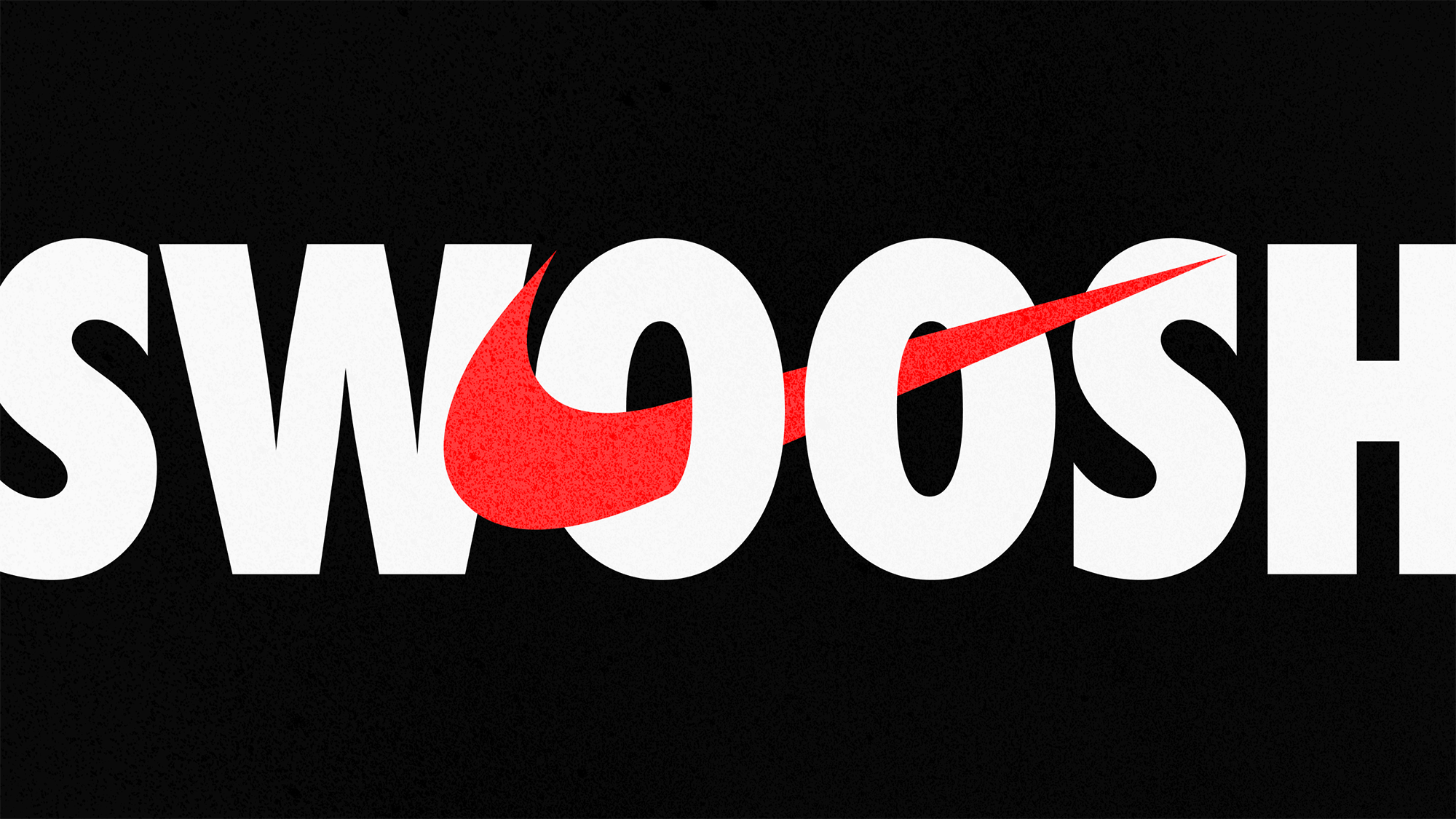 The famous swoosh logo through its wordmark