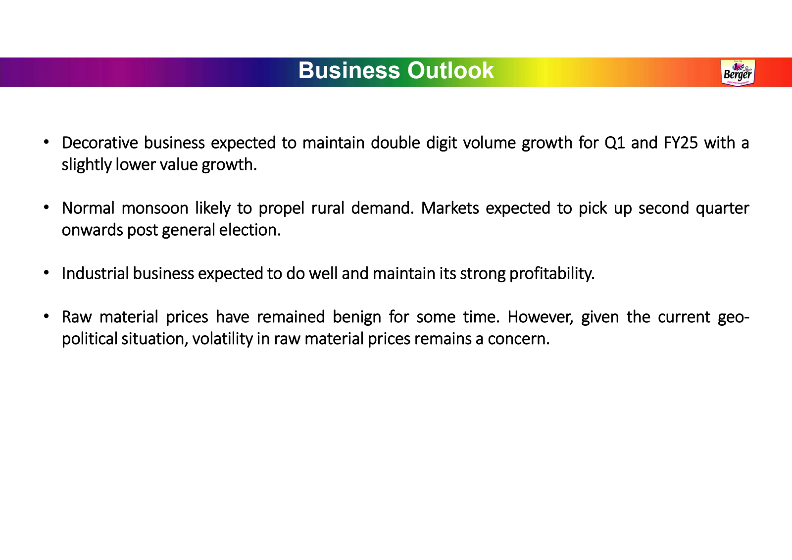 Business Outlook 

B