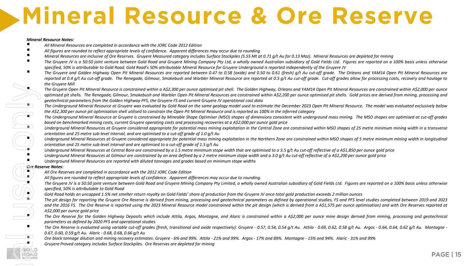 Mineral Resource & O