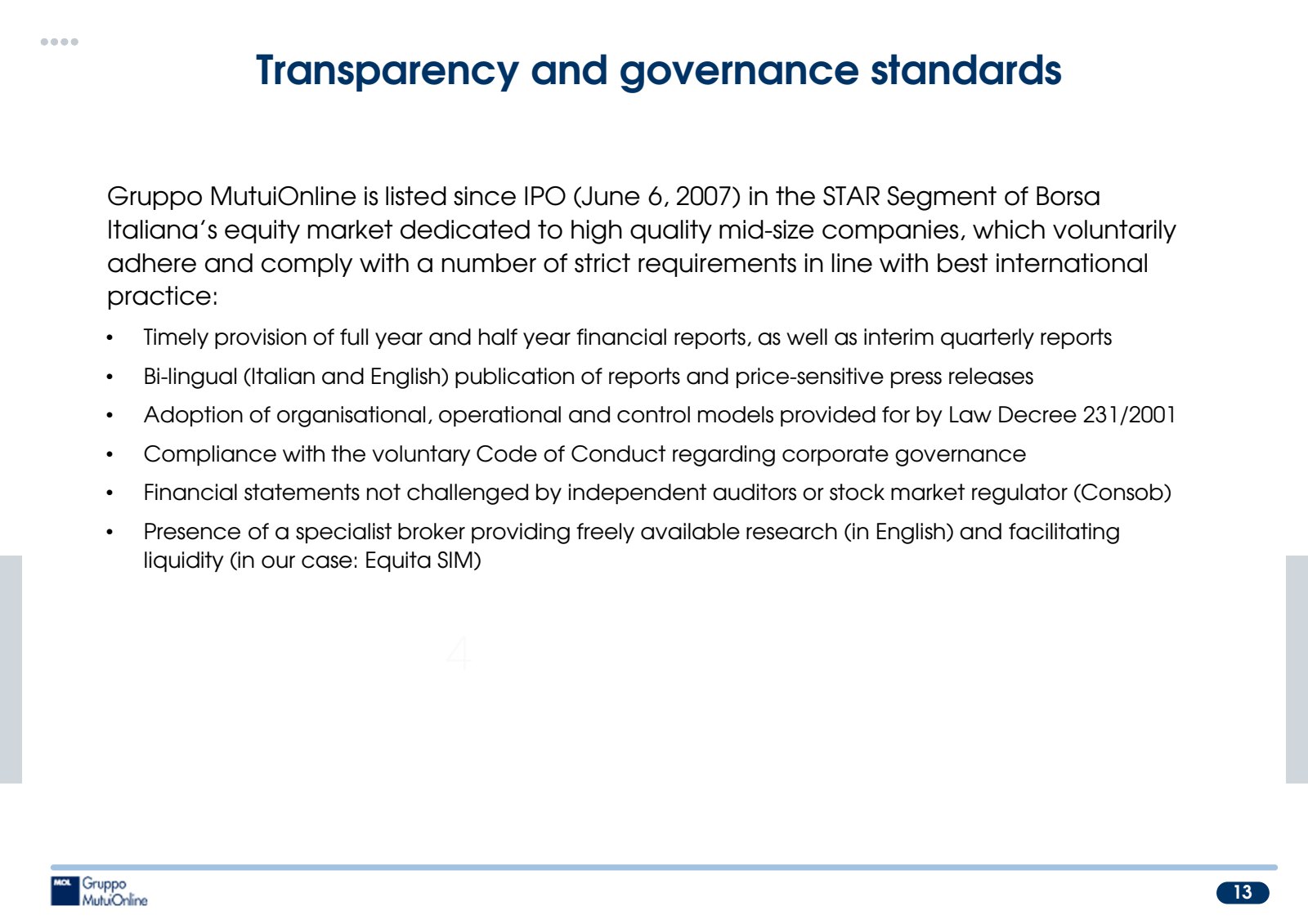 Transparency and gov