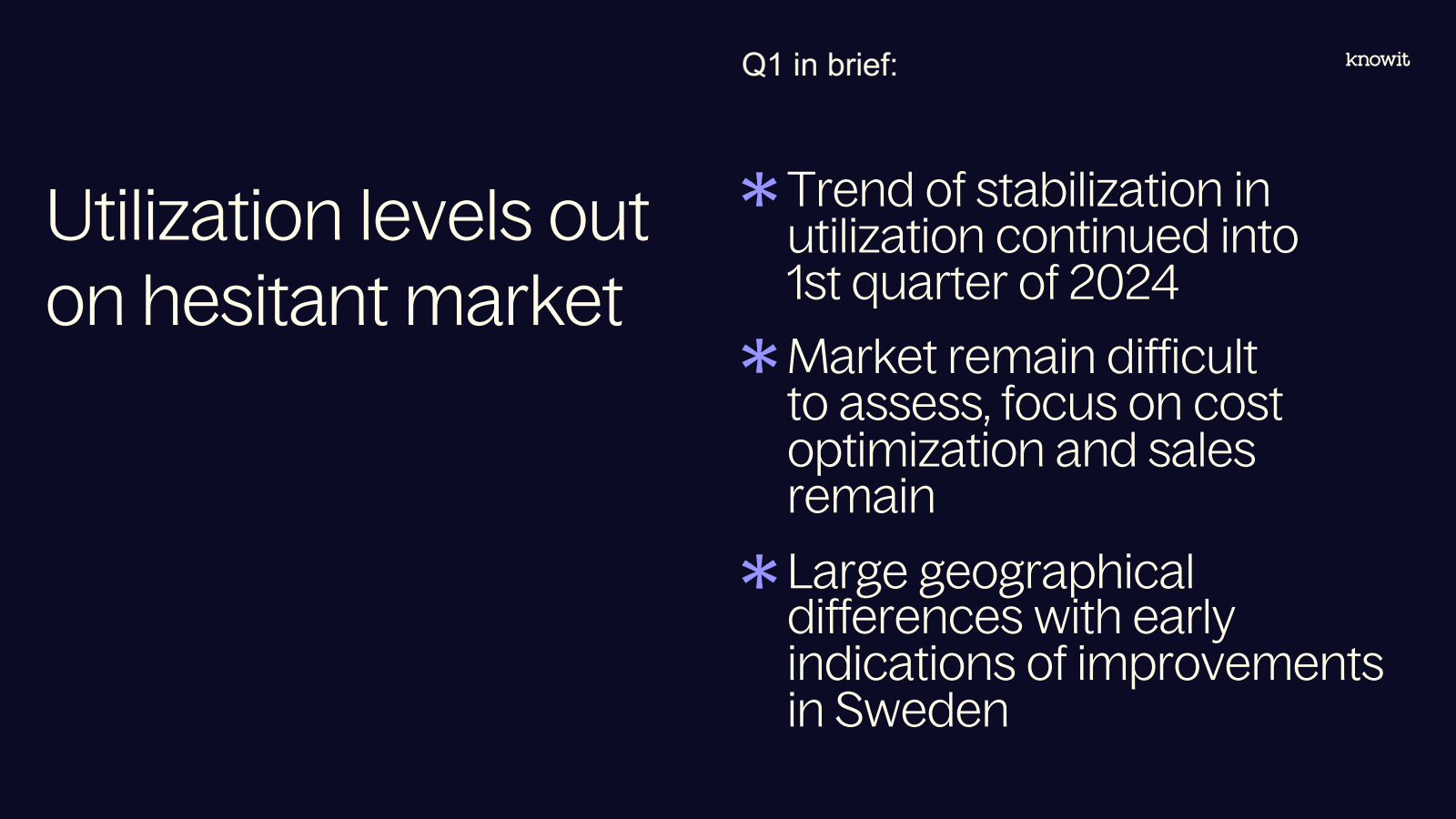 Q1 in brief : 

know