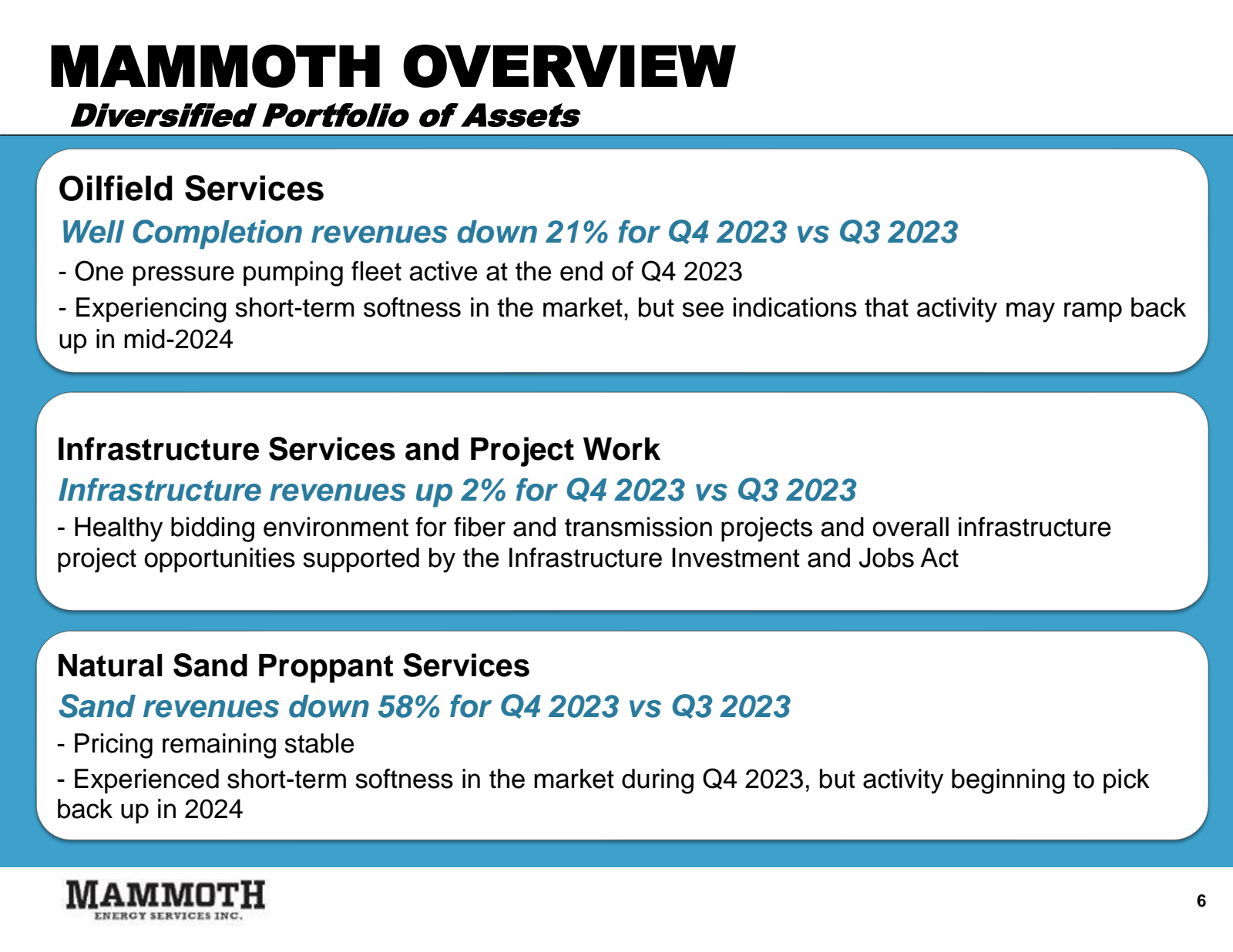 MAMMOTH OVERVIEW 
Di