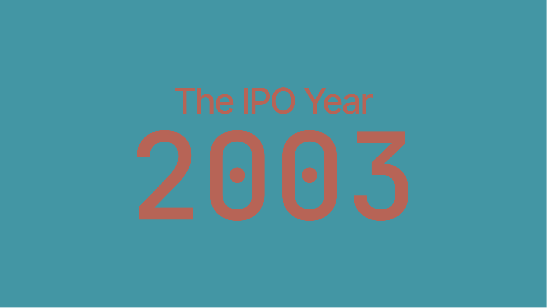 Initial Public Offerings - IPOs in 2003