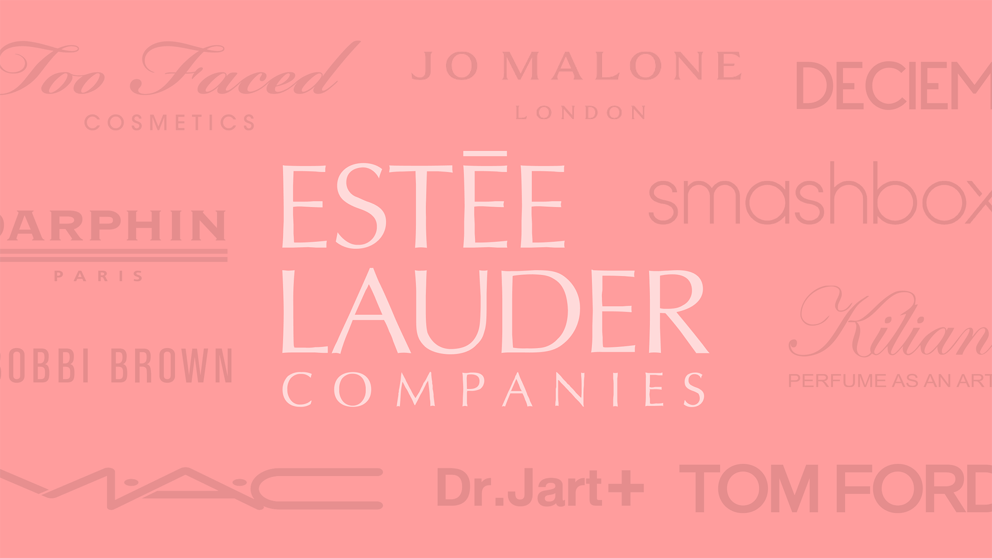 Logos illustrating decades of Mergers & Acquisitions for The Estée Lauder Companies