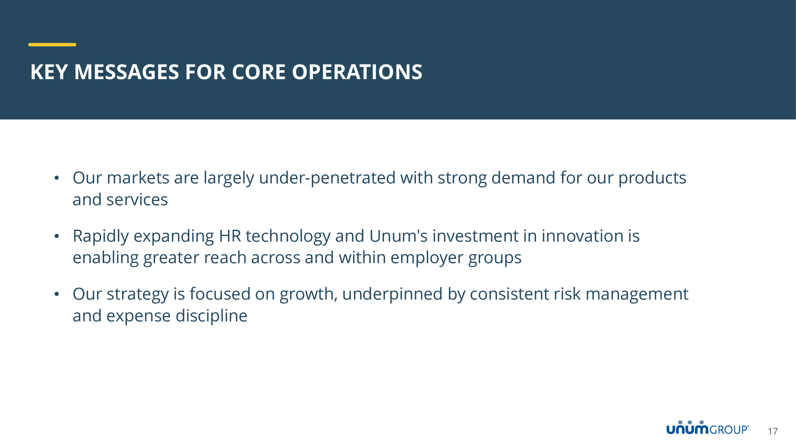 KEY MESSAGES FOR COR