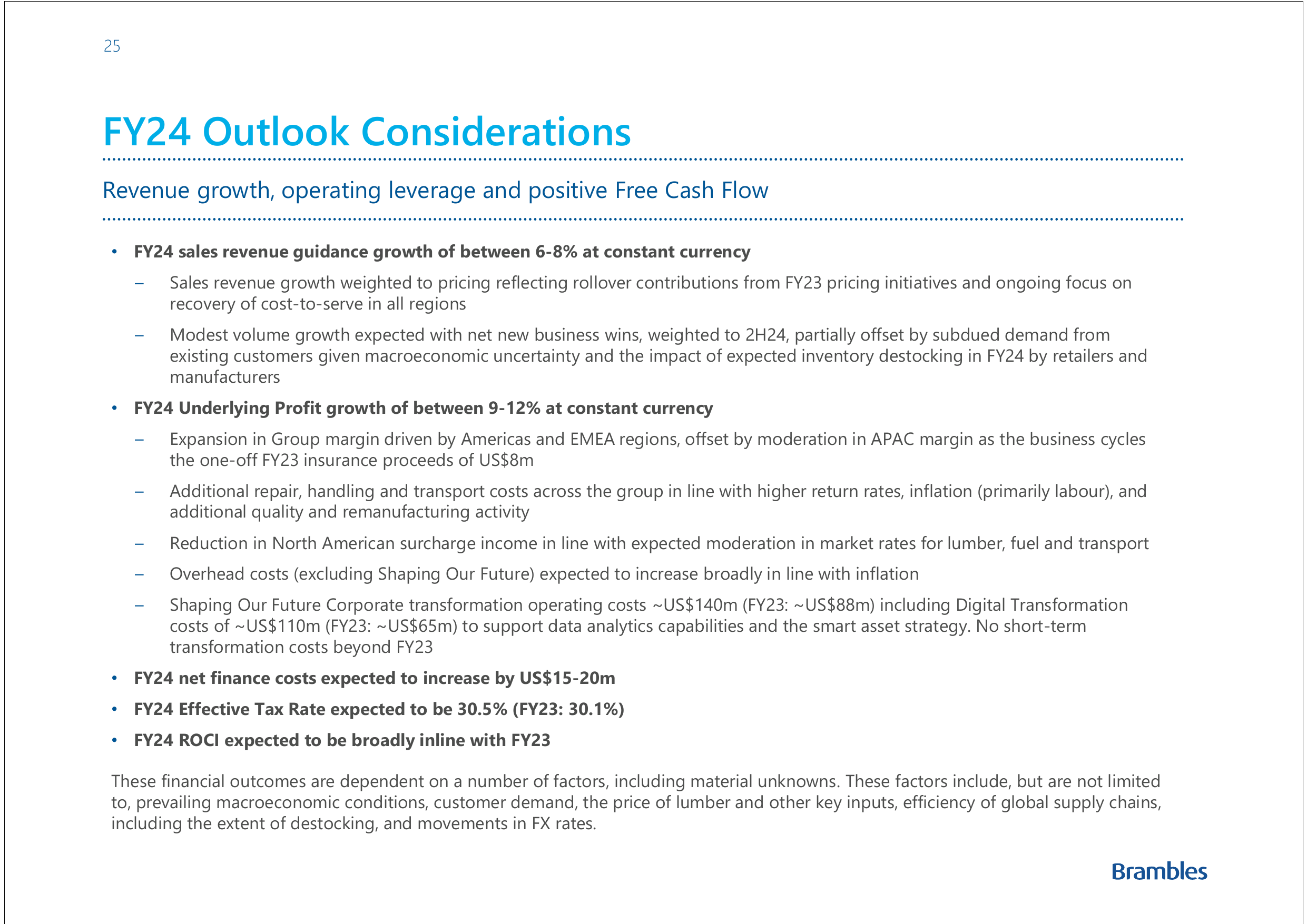 25 

FY24 Outlook Co