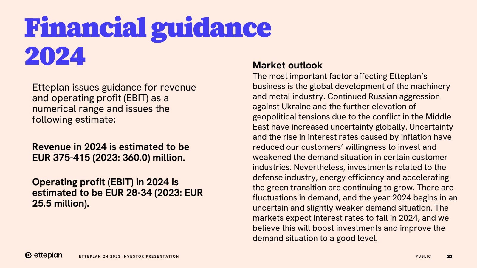 Financial guidance 2