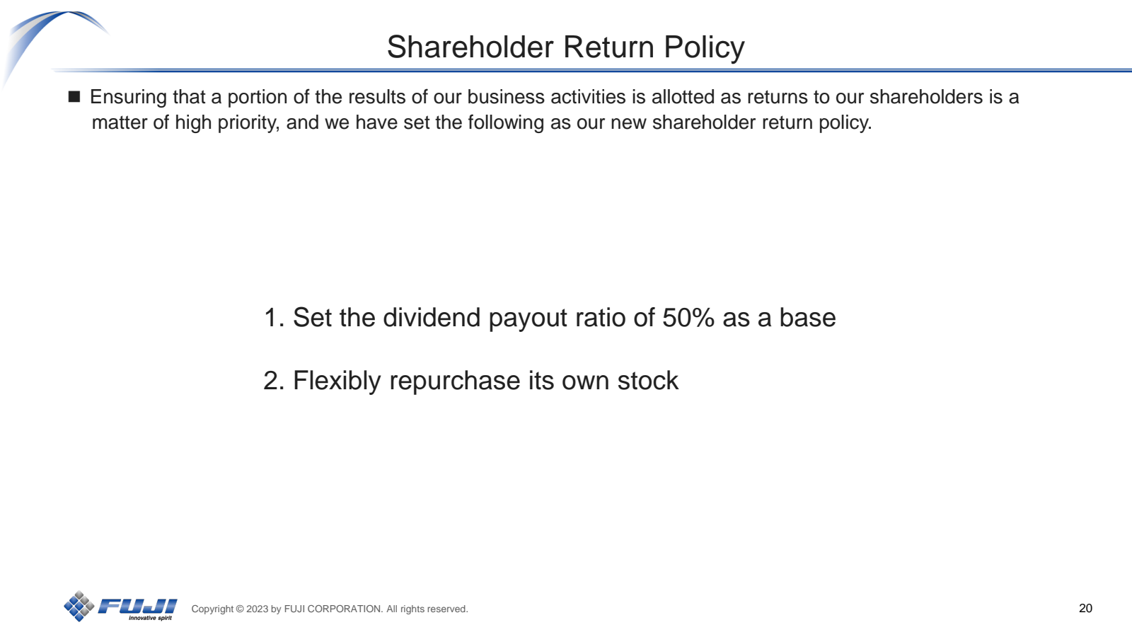 Shareholder Return P