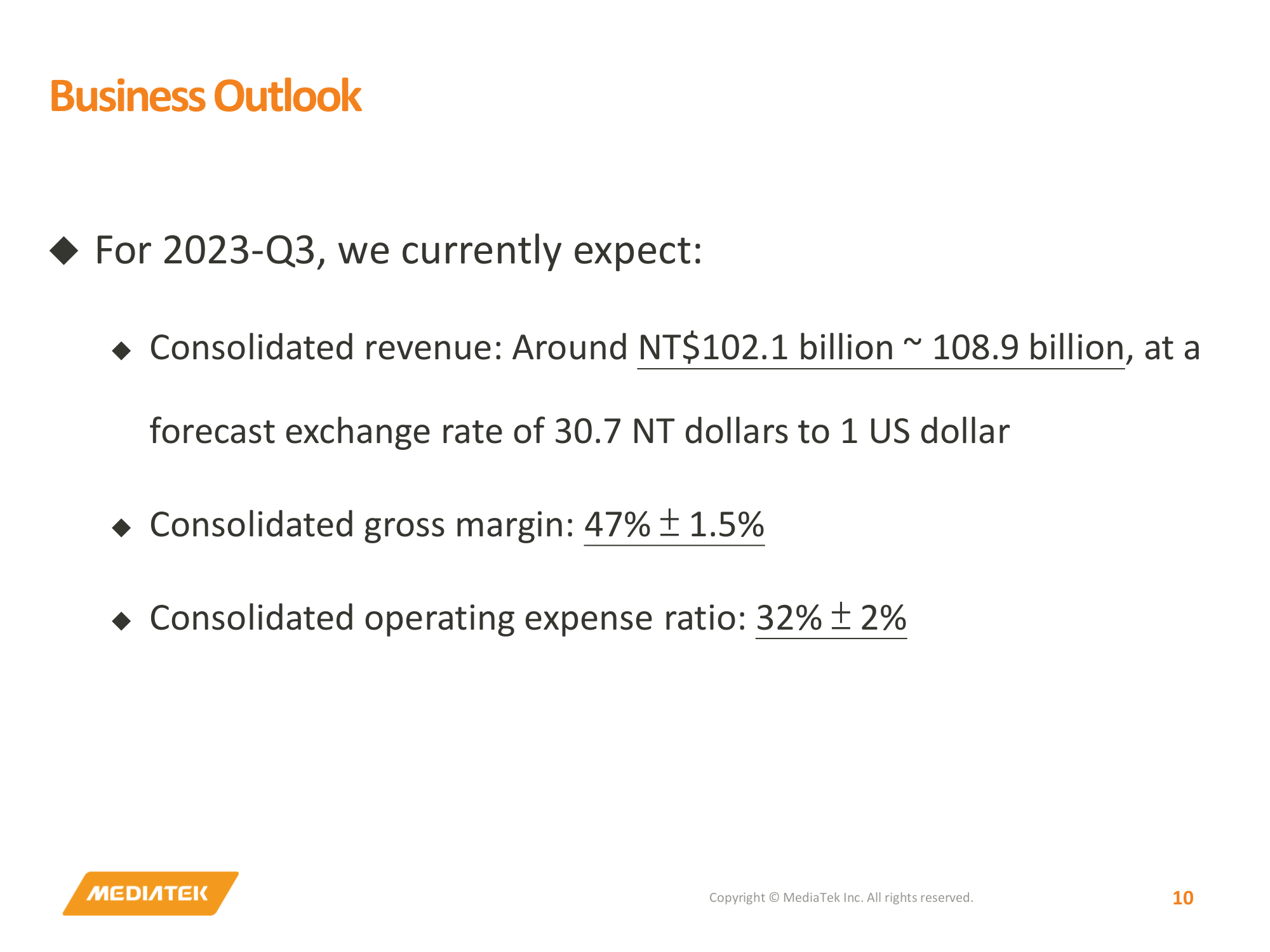 Business Outlook 

F