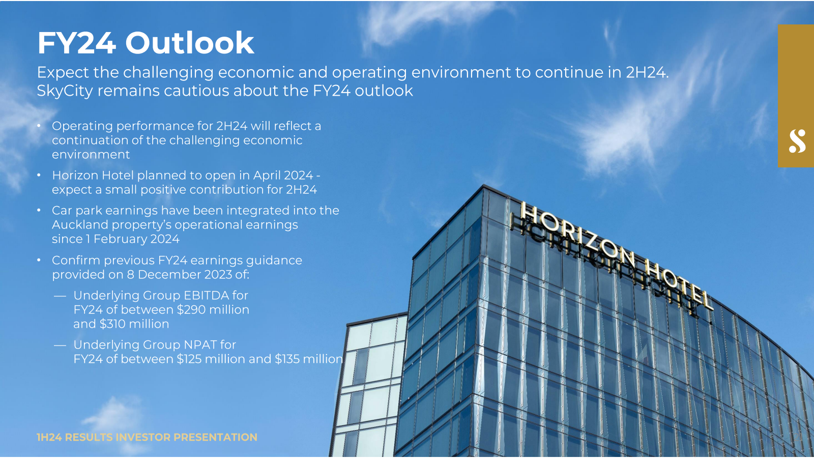 FY24 Outlook 
Expect
