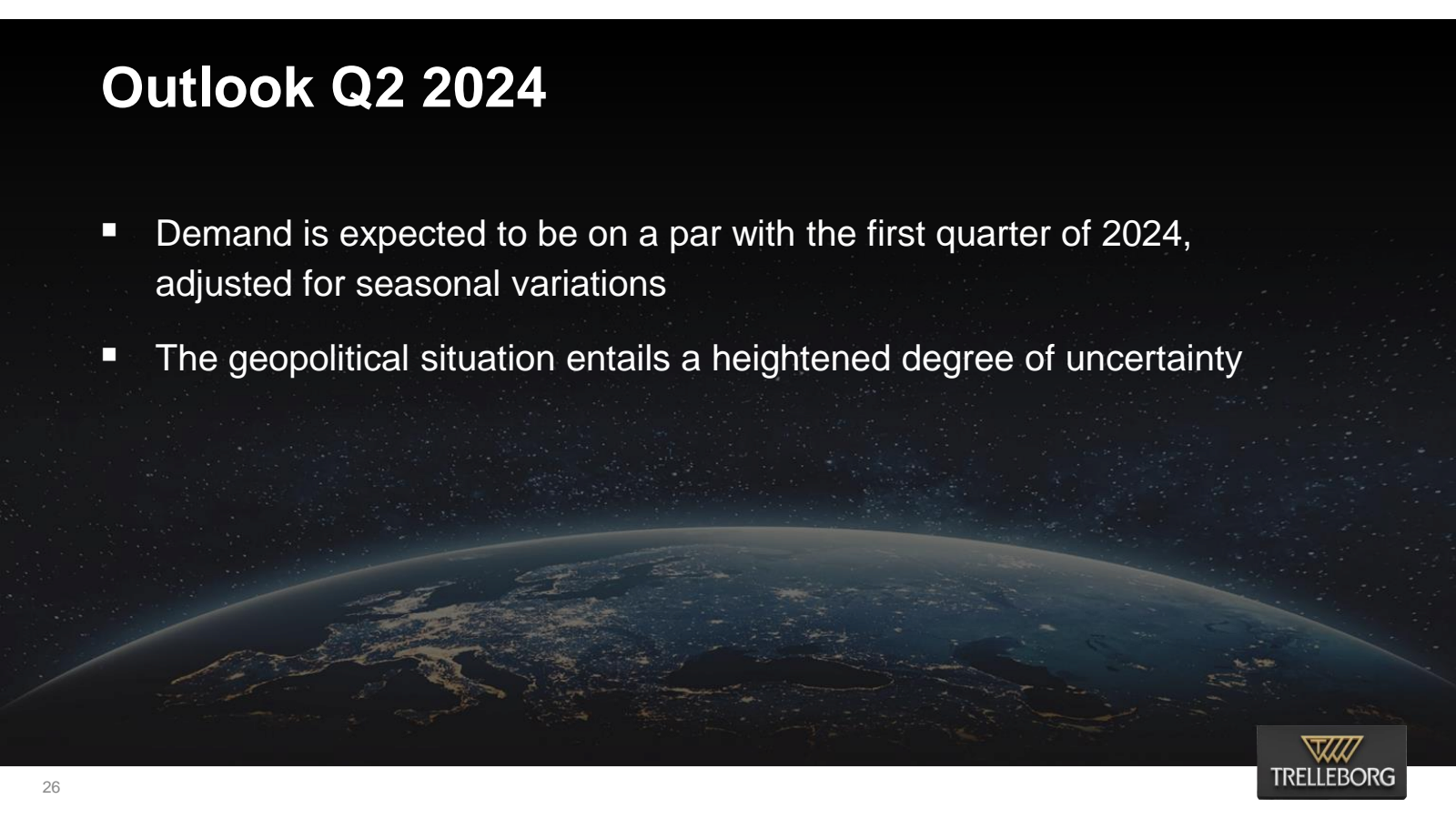 26 

Outlook Q2 2024