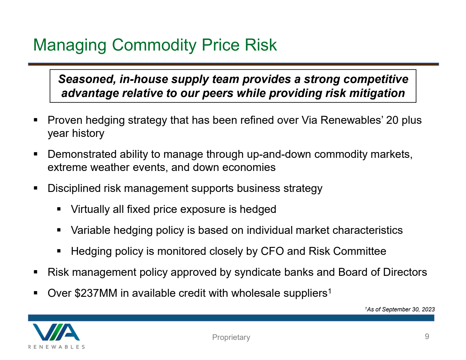 Managing Commodity P