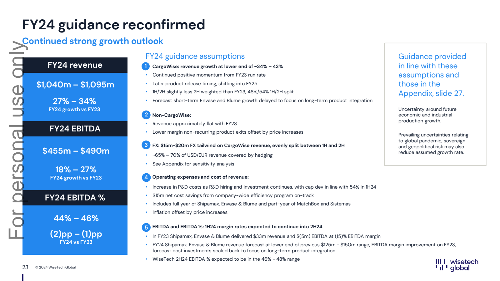 FY24 guidance reconf