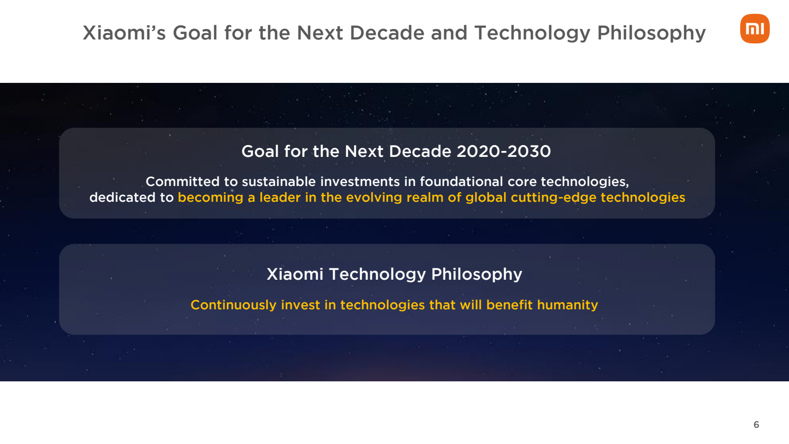 Xiaomi's Goal for th