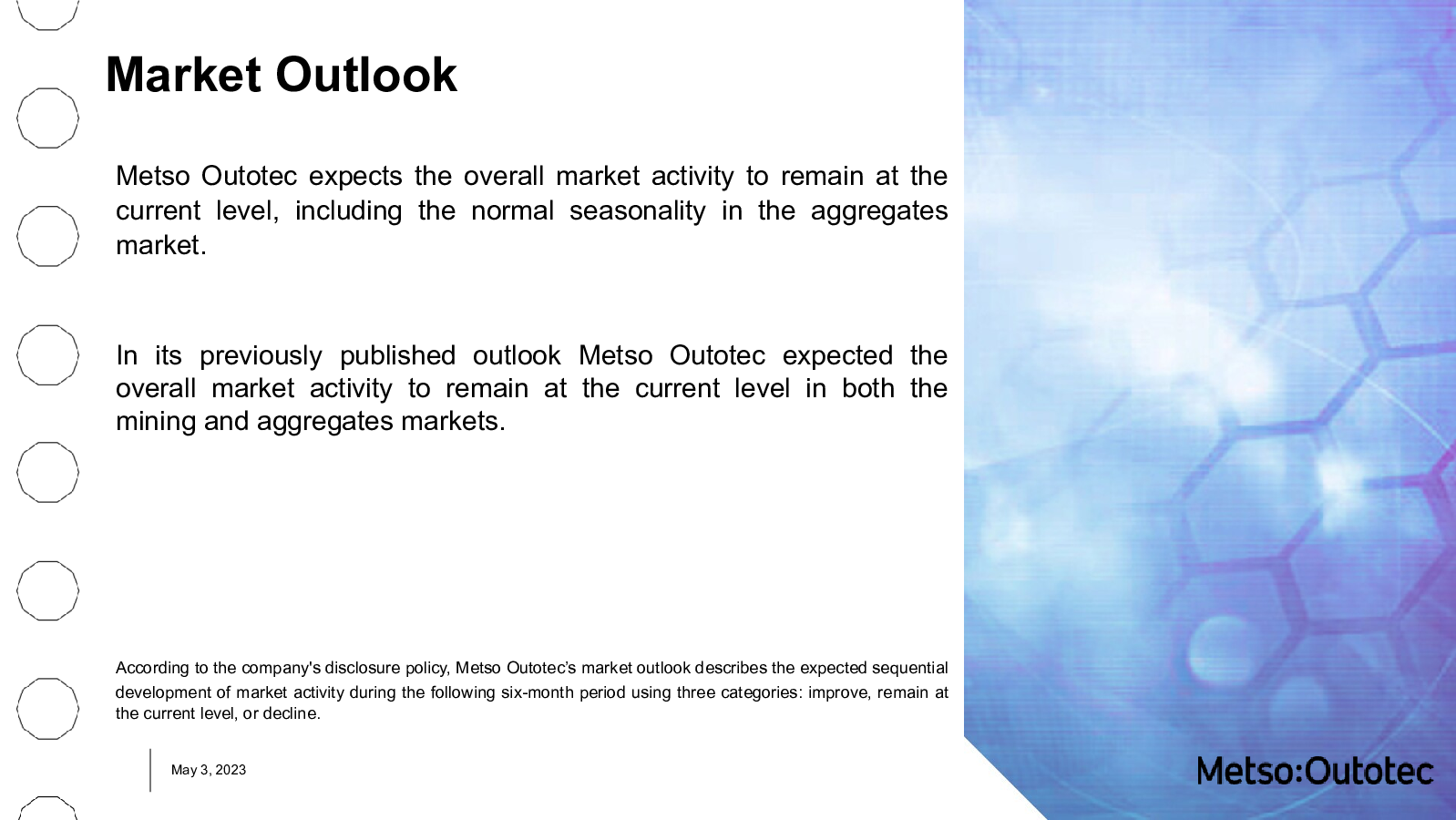 Market Outlook 

Met